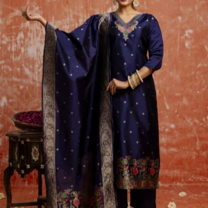 Padmavati Women Blue Kurta Pant Dupatta Set Party Wear