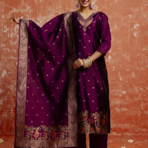 Padmavati Women Purple Kurta Pant Dupatta Set Designer Suit